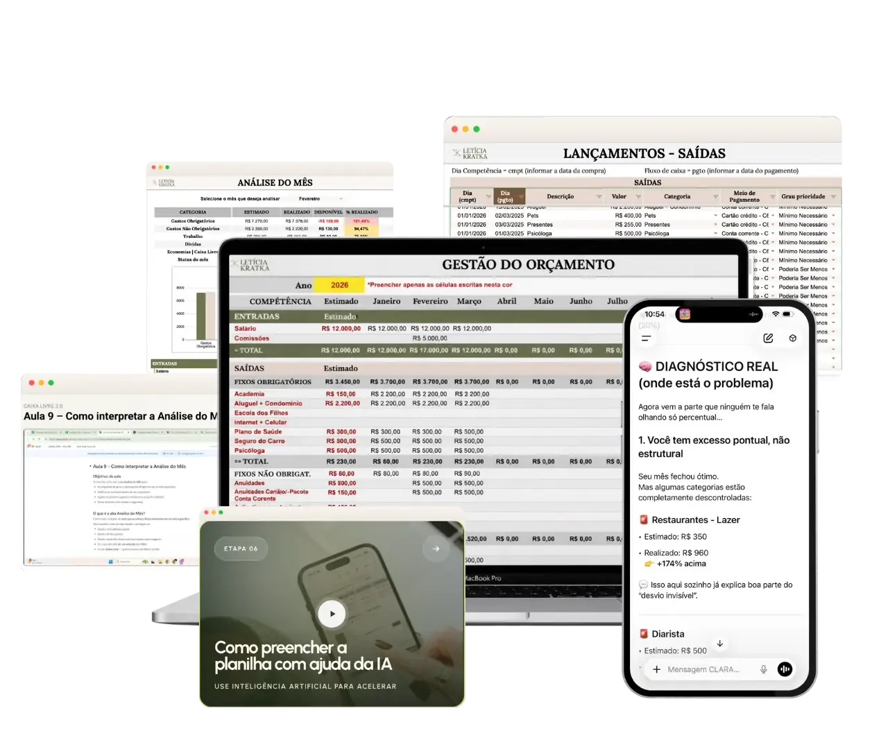 Tudo que você recebe no Caixa Livre 2.0 — planilha, aulas, Clara e mais